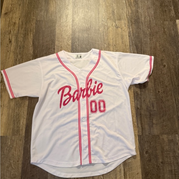 Barbie Women’s White and Pink Baseball Jersey perfect for Halloween Medium - Picture 4 of 5